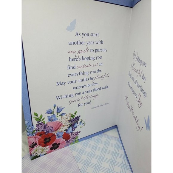 Thoughts And Inspirations Birthday Greetings Floral Bouquet Greeting Card - Picture 9 of 11